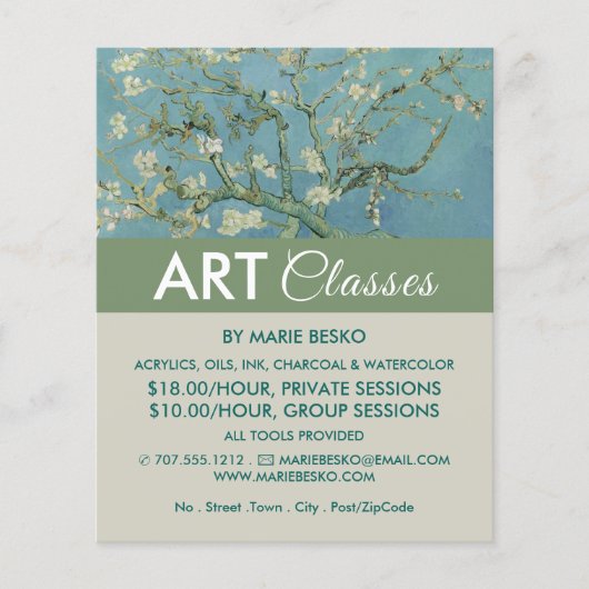 Ammoniumbloesems van Vincent Van Gogh, kunstklasse Flyer (Voorkant)