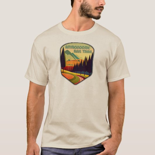 Ammonosous Rail Trail New Hampshire Kleuren T-shirt (Voorkant)