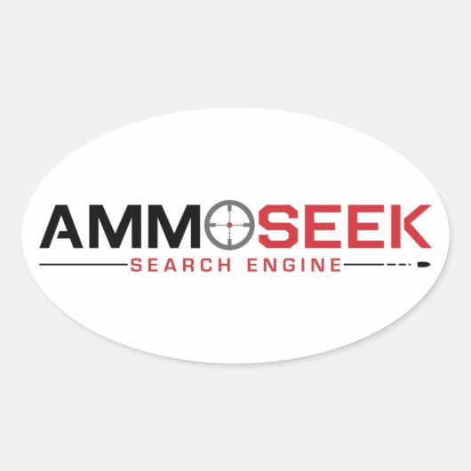 AmmoSeek Logo ovale Stickers 2019 (Voorkant)