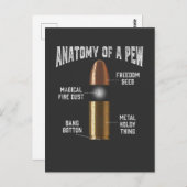 Ammunitie Pew Anatomy Funny Pistool Bullet Weapon Briefkaart (Voorkant / Achterkant)