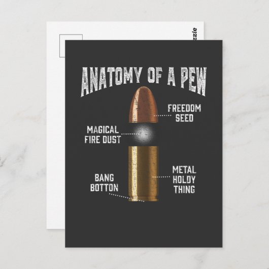 Ammunitie Pew Anatomy Funny Pistool Bullet Weapon Briefkaart (Voorkant / Achterkant)