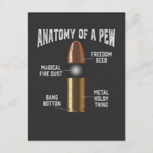 Ammunitie Pew Anatomy Funny Pistool Bullet Weapon Briefkaart