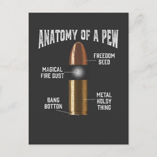 Ammunitie Pew Anatomy Funny Pistool Bullet Weapon Briefkaart (Voorkant)