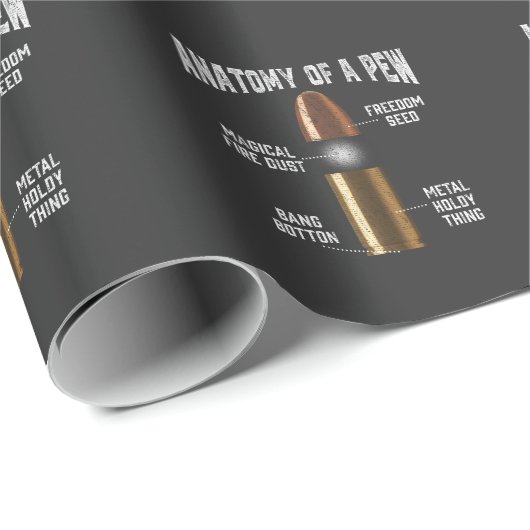 Ammunitie Pew Anatomy Funny Pistool Bullet Weapon Cadeaupapier (Rol Hoek)