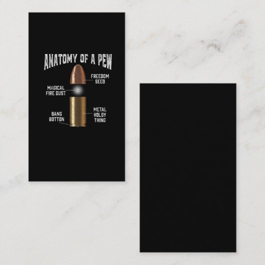 Ammunitie Pew Anatomy Funny Pistool Bullet Weapon Visitekaartje (Voorkant / Achterkant)