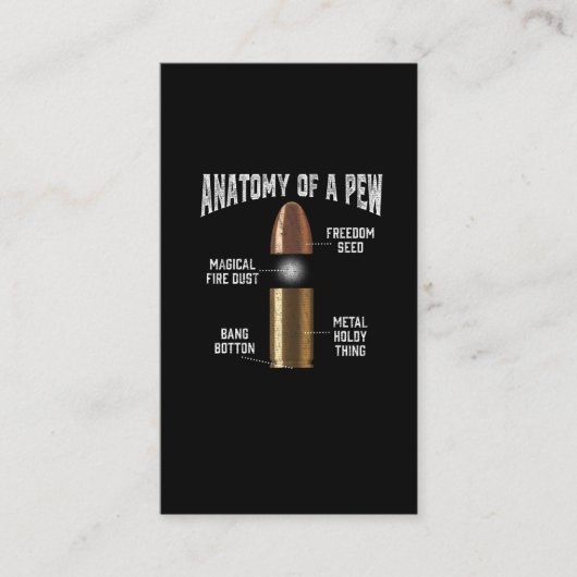 Ammunitie Pew Anatomy Funny Pistool Bullet Weapon Visitekaartje (Voorkant)