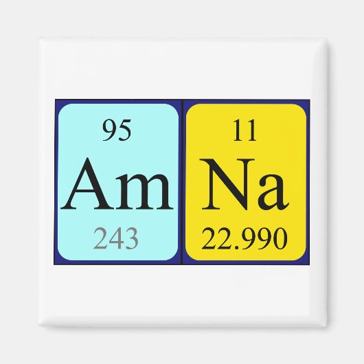 Amna periodiek table name magnet (Voorkant)
