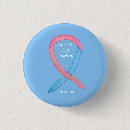 Amniotic Fluid Embolise Awareness Ribbon Pin Ronde Button 3,2 Cm (Voorkant)
