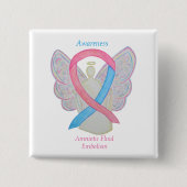 Amniotic Fluid Embolism Awareness Angel Ribbon Pin Vierkante Button 5,1 Cm (Voorkant)