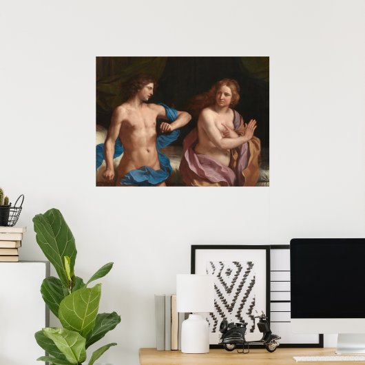 Amnon en Tamar - Guercino Fine Art Poster (Thuiskantoor)