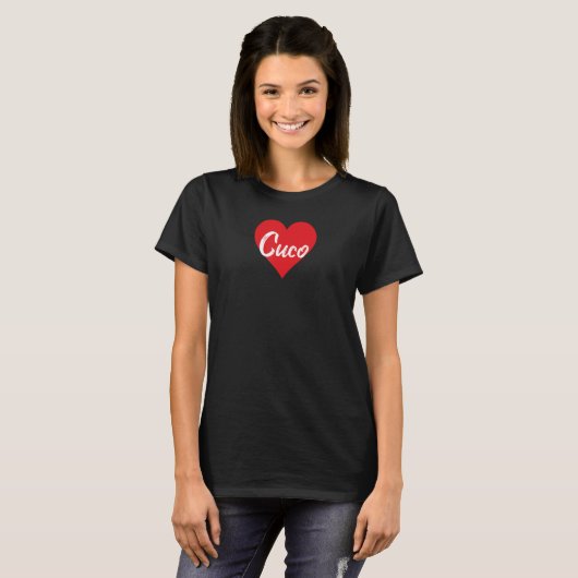 Amo a Cuco Primer Nombre Yo Corazón T-shirt (Voorkant volledig)