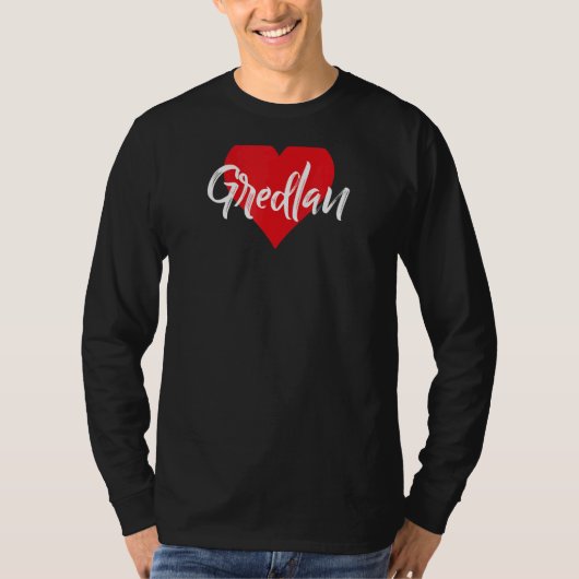 Amo A Gredlan Primer Nombre Yo Corazón T-shirt (Voorkant)