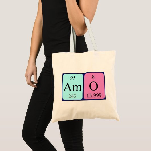 Amo periodieke lijstnaam canvas tas (Voorkant (product))