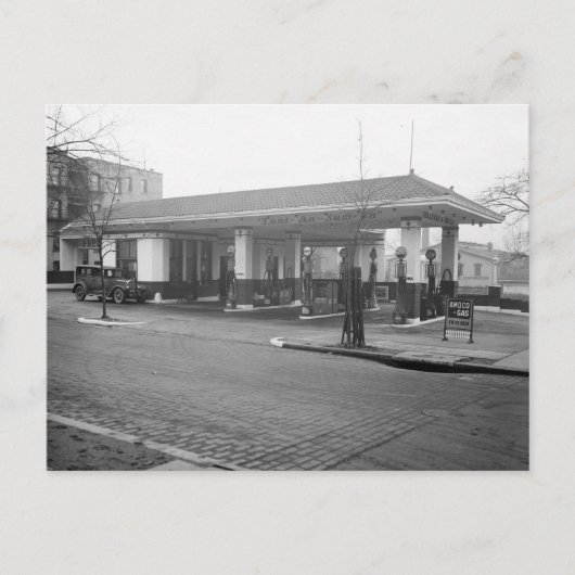 Amoco-benzinestation, 1925 briefkaart (Voorkant)