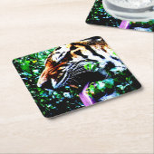 Amoer tijger coastercna kartonnen onderzetters (Schuin)