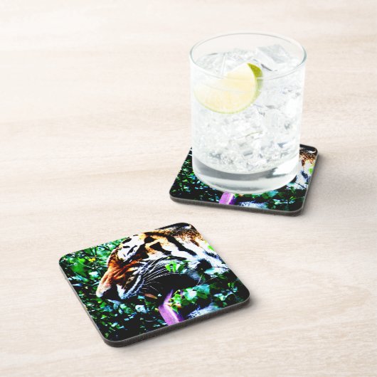 Amoer tijger coastercnm bier onderzetter (Rechterzijde)