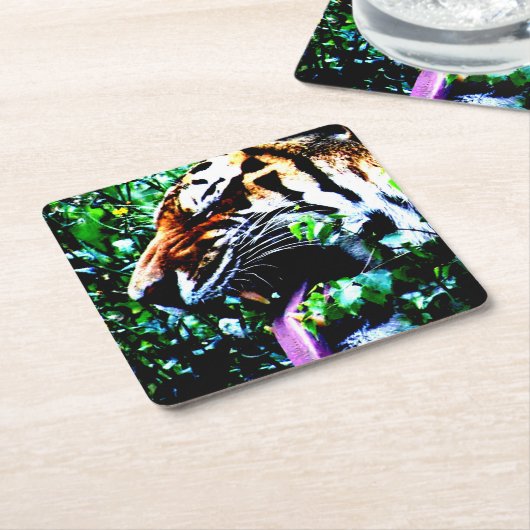 Amoer tijger coastercnm kartonnen onderzetters (Schuin)