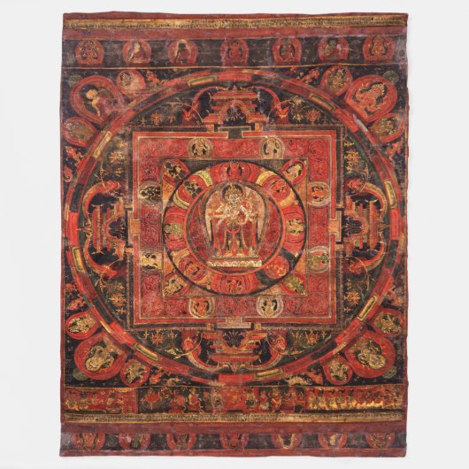 Amogapasha Mandala Thangka Fleece Deken (Voorkant)