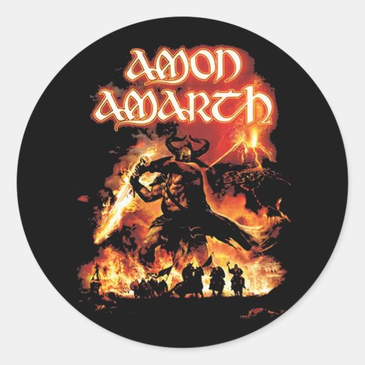 Amon Amarth Retro Fan Art-gedenkmodel Ronde Sticker (Voorkant)