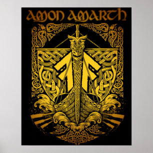 Amon Amarth Retro Style Fan Art-ontwerp Poster