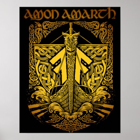 Amon Amarth Retro Style Fan Art-ontwerp Poster (Voorkant)