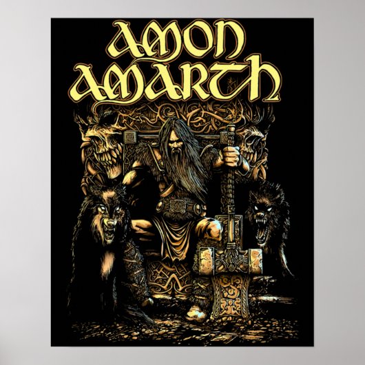 Amon Amarth Thor Band Officiële Logo Poster (Voorkant)