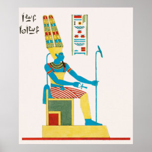 Amon, Amon-ra illustratie van Pantheon Egyptien Poster