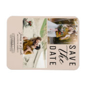 Amond Bisque 2 foto's Save the Date Wedding Magneet (Horizontaal)