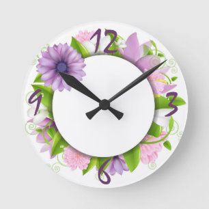 Among the Flowers Clock Ronde Klok