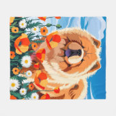 AMONG THE POPPIES Chow  Fleece Deken (Voorkant (Horizontaal))