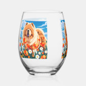 AMONG THE POPPIES Chow Wijnglas Zonder Voet (Voorkant)