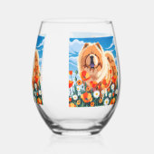 AMONG THE POPPIES Chow Wijnglas Zonder Voet (Achterkant)