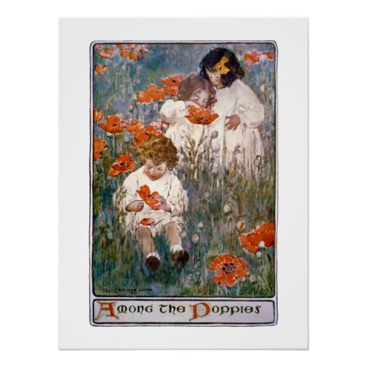 Among the Poppies, Jessie Willcox Smith Perfect Poster (Voorkant)