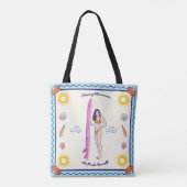 Among the waves, she finds herself. tote bag (Achterkant)
