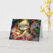 "Amongst the Koi" Greeting Card Kaart (Gele Bloem)