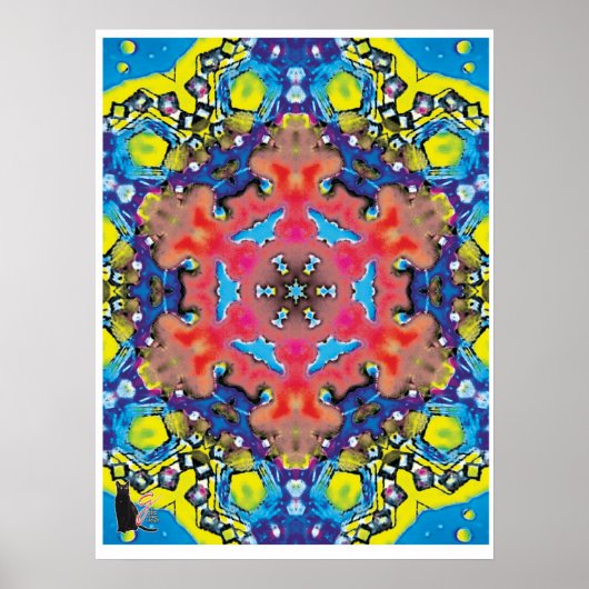 Amonium Kinestische Collage Kaleidoscoop Poster (Voorkant)