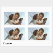 Amor and Psyche as Children /Angels First Kiss Rechthoekige Sticker (Vel)
