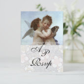 Amor and Psyche as Children Wedding Party Monogram Kaart (Staand voorkant)