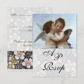 Amor and Psyche as Children Wedding Party Monogram Kaart (Voorkant / Achterkant)