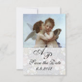 Amor and Psyche as Children Wedding Party Monogram Kaart (Voorkant)