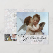 Amor and Psyche as Children Wedding Party Monogram Kaart (Voorkant / Achterkant)