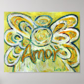 Amor Angel Inspirerend Word Art Print Poster (Voorkant)