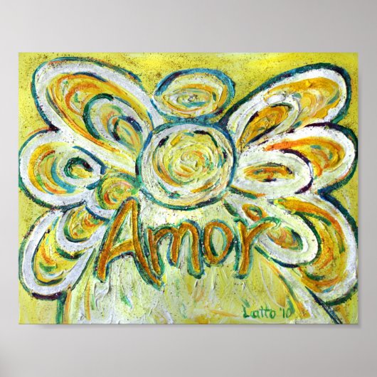 Amor Angel Inspirerend Word Art Print Poster (Voorkant)