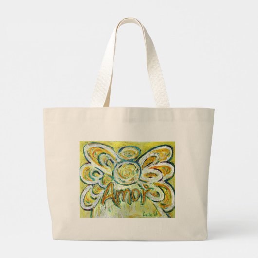 Amor Angel Word Art Canvas tas (Achterkant)