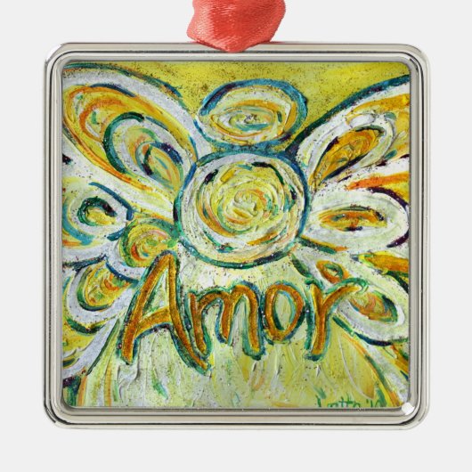 Amor Angel Word (Spaanse "Liefde") Ornamenten voor (Voorkant)