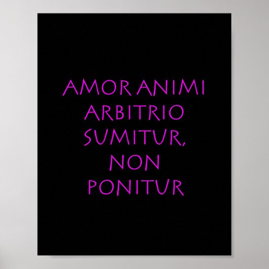 Amor animi arbitrio sumitur non ponitur poster (Voorkant)
