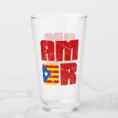 Amor Catalan Love, Catalonië Estelada Flag Glas (Voorkant)