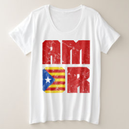 Amor Catalan Love, Catalonië Estelada Flag Grote Maat T-shirt