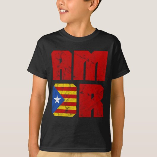 Amor Catalan Love, Catalonië Estelada Flag T-shirt (Voorkant)