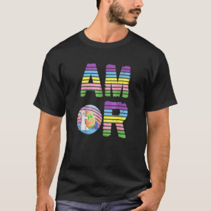 Amor Easter Love Happy Bunny Hunting Eggs Pastel E T-shirt